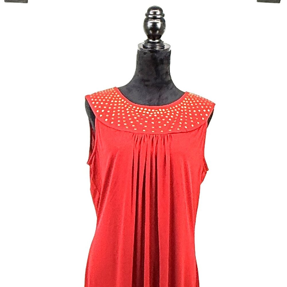 AA Studio Red with Gold Studs  Short Sleeve Dress Size 14W